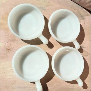 Vintage 1960's Milk glass set of soup bowls